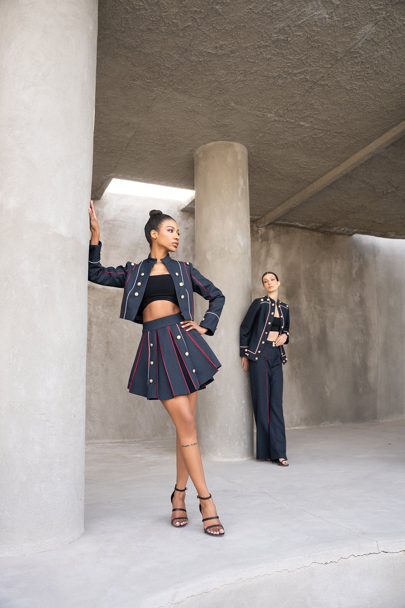 RED TRACE | Military-Inspired Women’s Pantsuit, Skirt Set & Dress